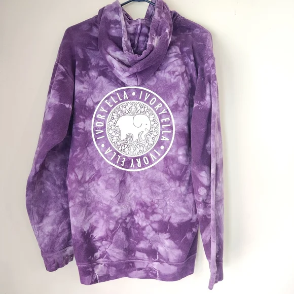 Ivory Ella Tie Dye Hoodie Oversized Medium Purple - Picture 2 of 3